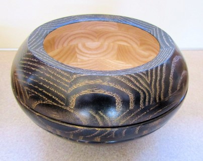 Chris Withall's highly commended black and gold ash bowl